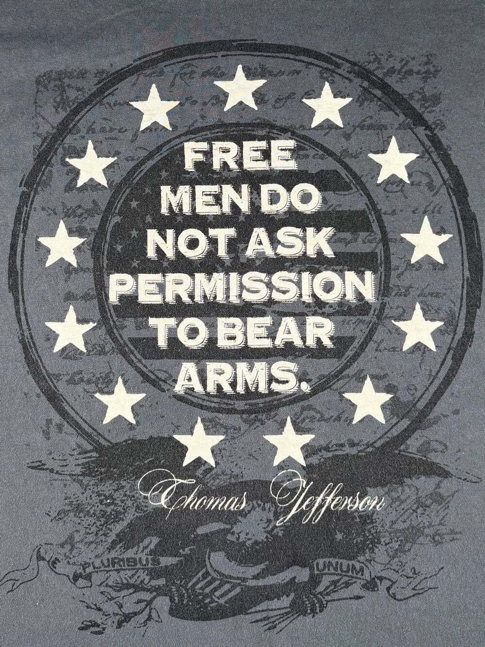 Ranger Up Free Men Do Not Ask Permission To Bear Arms T-Shirt XXXL, Gray - Picture 2 of 7
